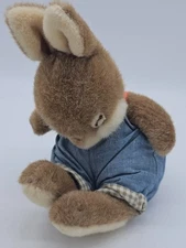 Creative Concepts Napping Sleepy Bunny Rabbit Overalls Sewn Eyes Vintage Plush S