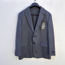 NEW Stafford 100 Wool Sport Coat Blazer Jacket Gray Men  s 46 LONG 200 Classic