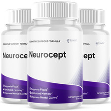 3 Pack Neurocept Nootropic All Natural Formula Brain Supplement 180 Capsules