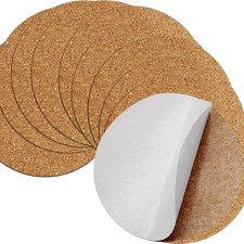 60 PCS 3" Self Adhesive Cork Sheets, Round Cork Coasters