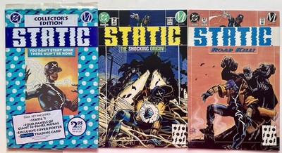 Static #1 (1993) Collectors Polybagged Edition Sealed + #2,3 DC Comics