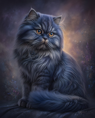 8x10 Cat With Very Long Hair On Blanket Art Print Wall Decor - 729069894