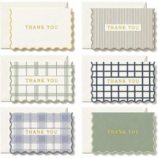 Thank You Cards Set of 30 With Envelopes and 3.5 5.5 inches, sage-blue-cream