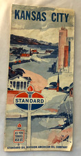 Vintage 1965–1966 Standard Oil Kansas City Road Map Brochure