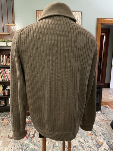 Duluth Trading Herren Strickpullover grün Größe Large Schalkragen gerippt - Bild 2 von 5