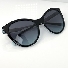 Tiffany  Co Women's Sunglasses Silver Diamond Point Black Blue TF4159 8274/9S