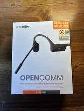 AfterShokz OpenComm Open-Ear Bone Conduction Stereo Bluetooth Headset Slate Grey