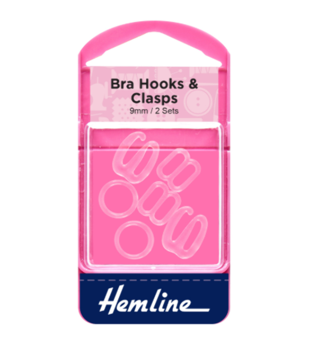 Hemline Bra Hooks & Clasps - 9mm - Clear H470.9.C - Image 2