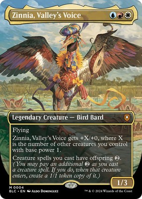 Zinnia, Valley's Voice (Borderless) [Bloomburrow Commander] Magic