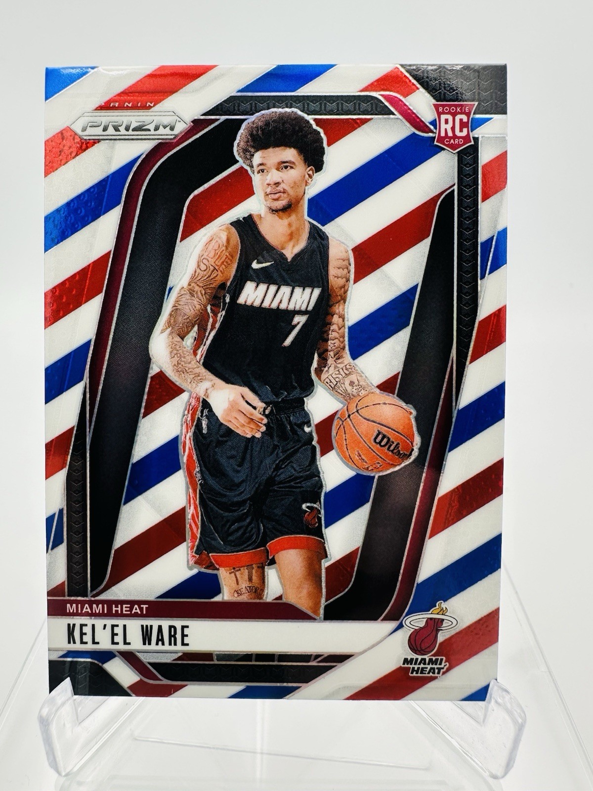 2024-25 Panini Prizm # 248 Kel’el Ware Red White Blue  (RC) SP / NR-MINT