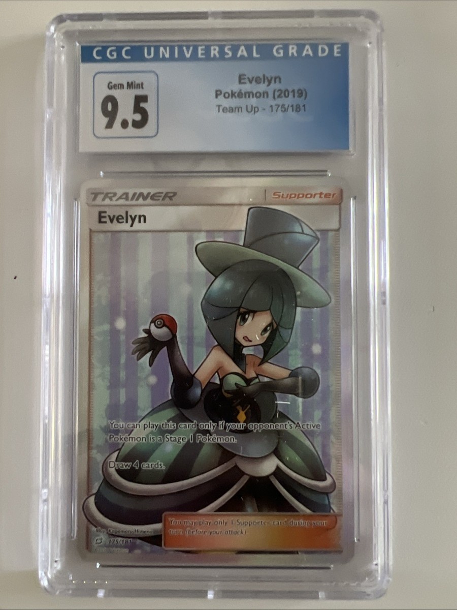 Pokemon card Evelyn 175/181 Team Up 2019 Full Art CGC 9.5 Gem Mint Graded  TCG