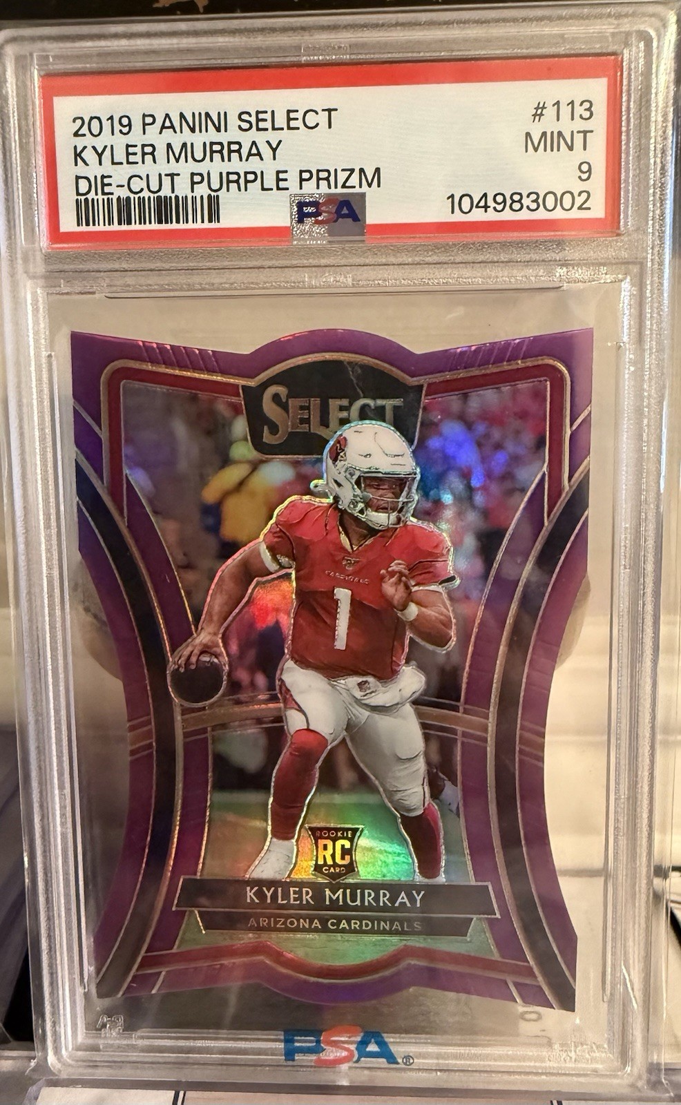 2019 Panini Select Kyler Murray Purple Die-Cut Prizm /75 #113 RC PSA 9
