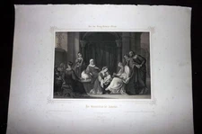 King Ludwig Album 1850's LG Print. John the Baptist with Zacharias, Religious