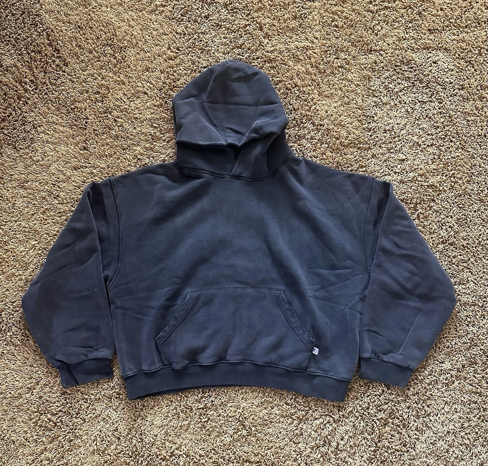 1213 studio vintage fade purple russell distressed hoodie boxy cropped s m image 1
