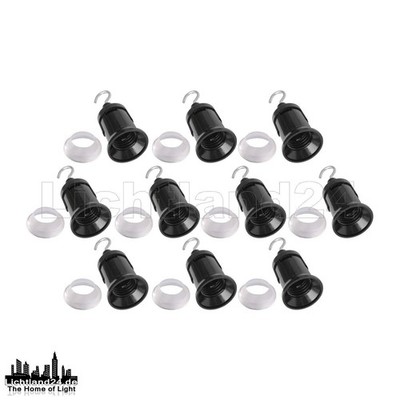 E27 - 50x ''Easy Click''Illu Fassung m. Haken + Konischer Dichtung f. Lichterkette