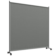 Outdoor Garden Privacy Screen 6ft Rolling Room Divider with Wheels Dark Grey
