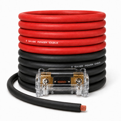 SoundBox KIT0-25RB, 0 Gauge Amplifier Wire Power/Ground Amp Cable - 50 Ft.