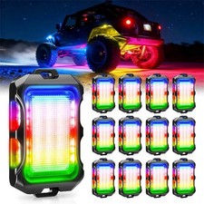 MICTUNING Q2 12 Pods RGB-IC Rock Lights APP Control, Chasing Underglow Neon Kit