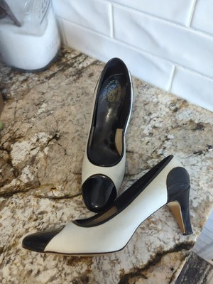 Vintage Gallenkamp Schiff Shoes Dream Step Black And White Heels 8b