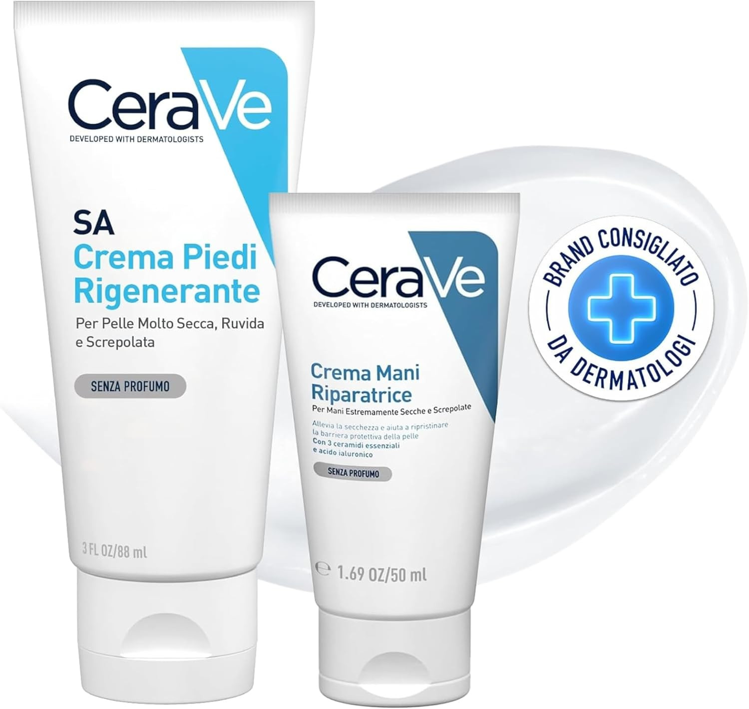 Cerave Kit, Crema Mani Riparatrice, per Mani Screpolate, Con Acido Ialuronico E 