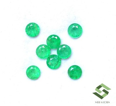 4 mm Natural Emerald Round Cut Lot 08 Pcs 1.72 CTS Calibrated Loose Gemstones