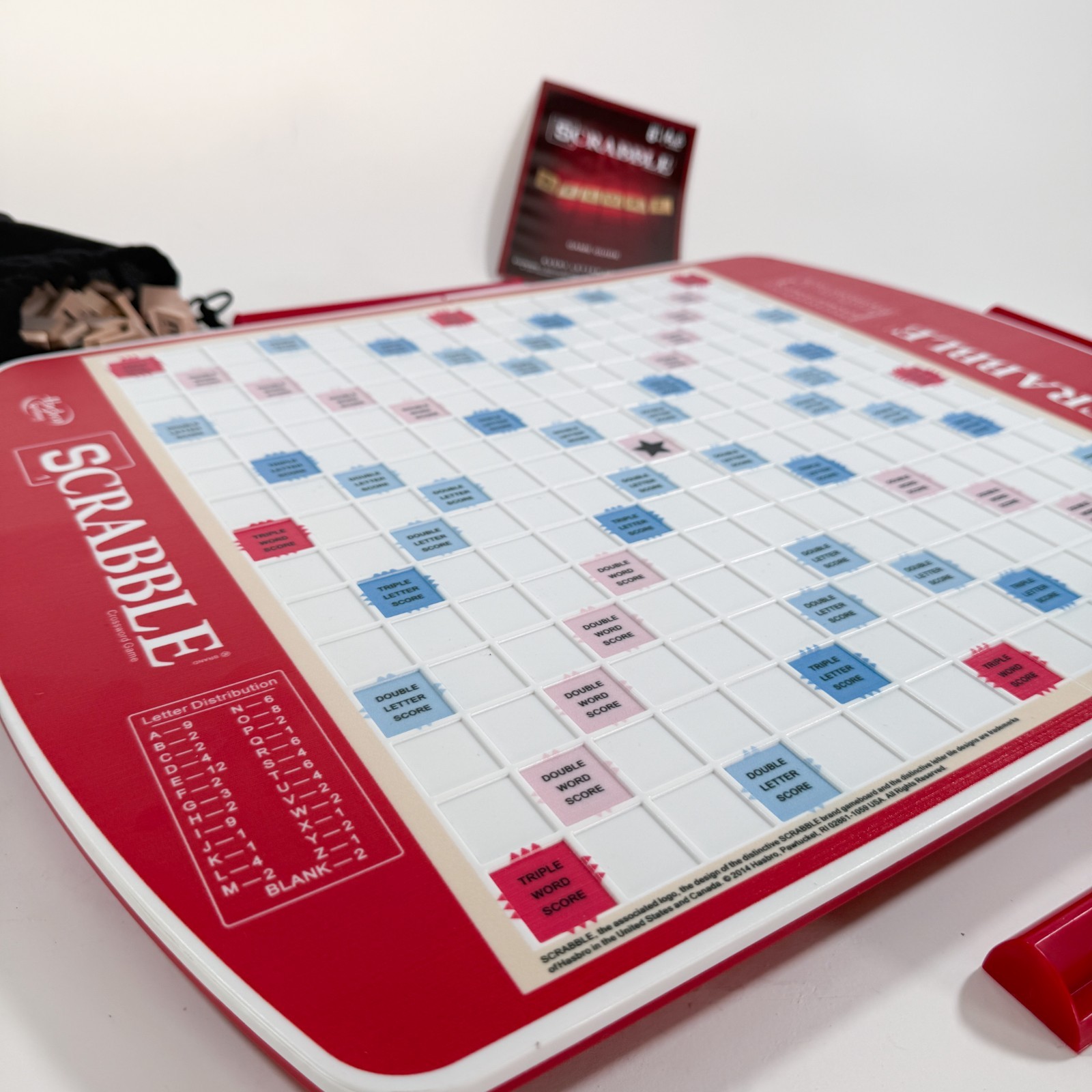 Scrabble Deluxe Edition-Rotating Game Board 2014 Carry Case Complete