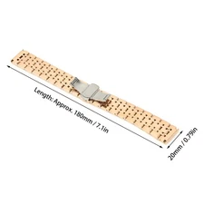 Rose Gold 20mm Watch Bracelet Stainless Steel Watch Strap Replacement Adjust