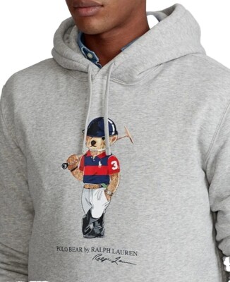 Polo Ralph Lauren Polo Bear Hoodie Big Tall Gray Men Sweatshirt NWT