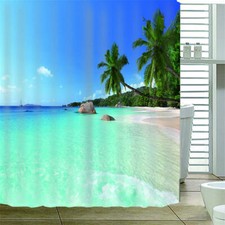 Woods On An Island 3D Shower Curtain Waterproof Fabric Bathroom Decoration