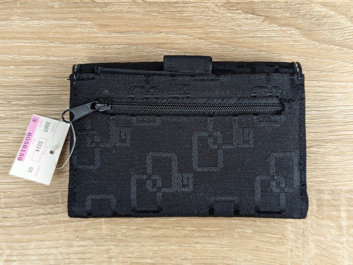 Wallet Womens Bi-fold Black Snap Closure Card Holder Pattern