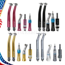 Dental High Low Speed Handpiece Contra Angle Straight Air Motor 4 Hole Colors