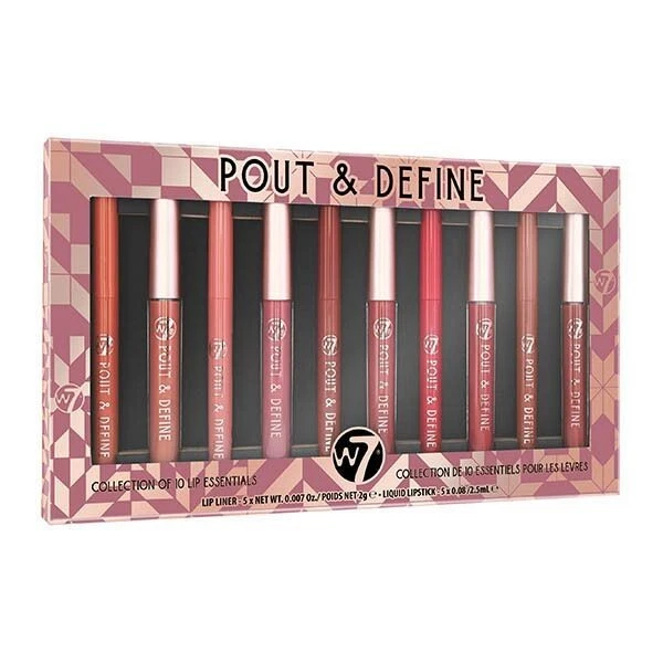 W7 Pout & Define Collestion Lip Essentials 10 Pack Liner And Lipstick Gift Set - Image 2 of 2
