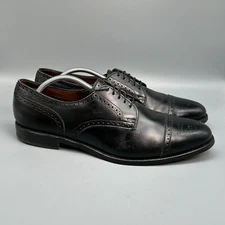 Allen Edmonds Sanford Mens 13 Black Leather Oxford Shoes Lace-Up Cap Toe Classic