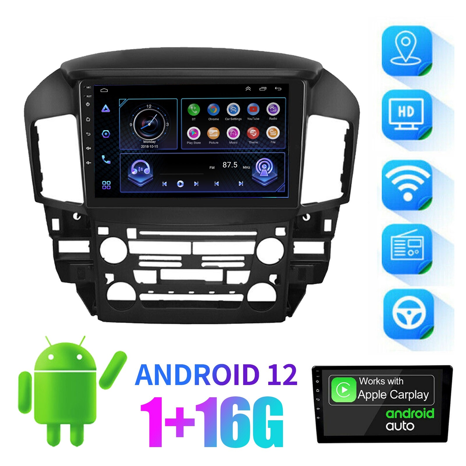 9in Android 12 Carplay DSP Car Stereo Radio GPS Navi Wifi For 9803
