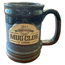 Mad Anthony Mug Club 2017 Sunset Hill Stonewear Studio Pottery Blue Brown Large
