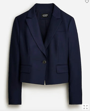 NWT J.Crew 278 Cropped blazer in drapey twill, NAVY, Sz 6, 12