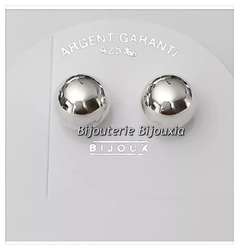 Boucles d'oreilles boules 8 mm en argent massif 925, finition miroir