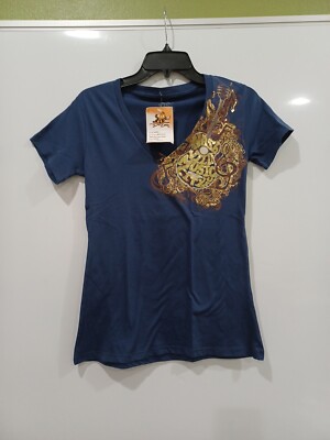 Bee Easy Prototype Med Navy/Gold Nashville Women's Vneck Tshirt
