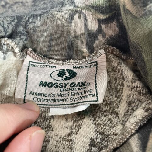 Vintage Mossy Oak Turtle Neck Long Sleeve Camouflage Shirt, 2XL, Hunting, USA - Picture 3 of 7