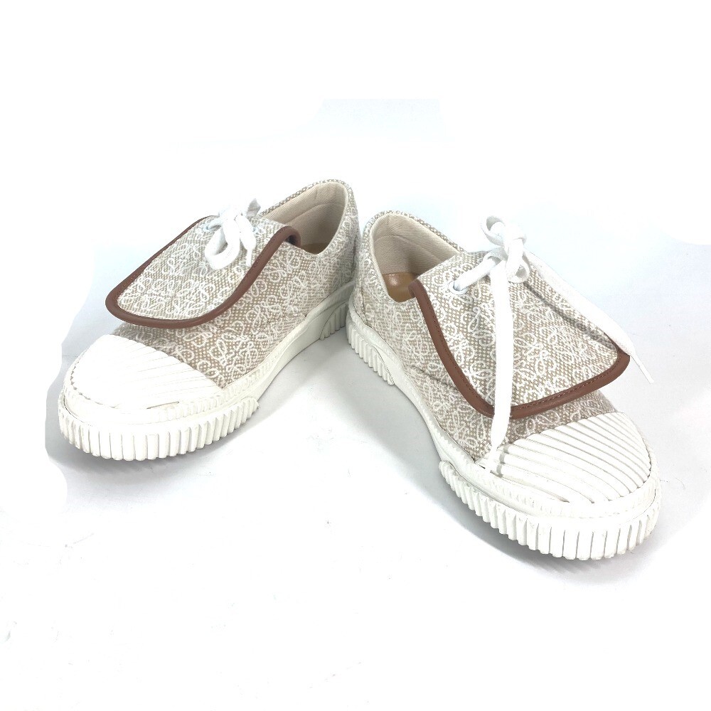 LOEWE セール★ L815282XAH LOEWE L815282X92 Low Cut Flap Anagram shoe laces shoes