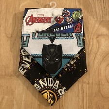 Marvel Avengers 2PK Pet Bandana 17.5  X 17.5" Wakanda Forever Black Panther NEW