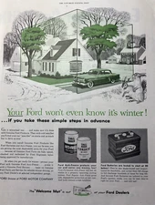 1953 Ford Motor Company Products Anti Freeze Automotive Battery VTG Print Ad
