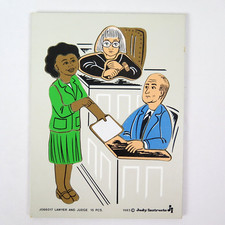 Vintage Judy Instructo Lawyer  Judge Puzzle 80's Gray Green Gifts for Lawyers