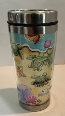 Agiftcorp Stainless Steel Travel Tumbler 12 oz Amelia Island Florida Wrap New F3