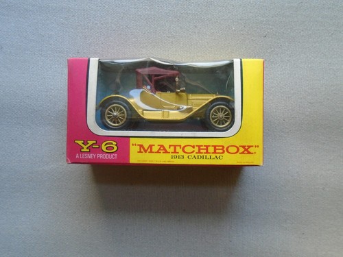 Matchbox Y-6 1913 Cadillac. Original mit Karton von 1968.