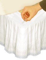 Veratex Hike Up Your Skirt Embroidered Dual King Bedskirt Ivory on sale Veratex Hike Up Your Skirt Embroidered Dual King Bedskirt Ivory on sale