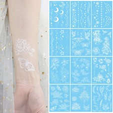 White Henna Temporary Tattoo Sticker Body Art Girl Bridal Party Wedding Tattoos