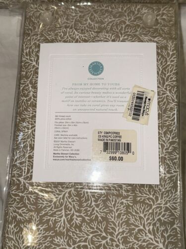 Martha Stewart Collection 2007 King Comforter Cover & Pillowcases. Coffee - Picture 4 of 7