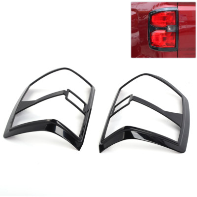  Taillight Light Lamp Guard Cover Trim Frame For Chevrolet Silverado 14-18 Black