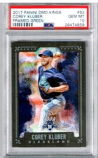 2017 Panini Diamond Kings Corey Kluber Framed Green Gem Mint PSA 10